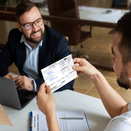 Client meeting for tax preparation