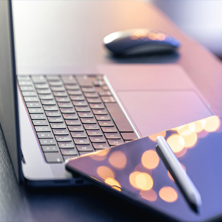 Preparing tax forms at desk