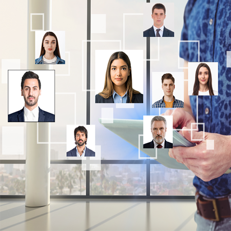 Passport photo service with correct background, size, and lighting