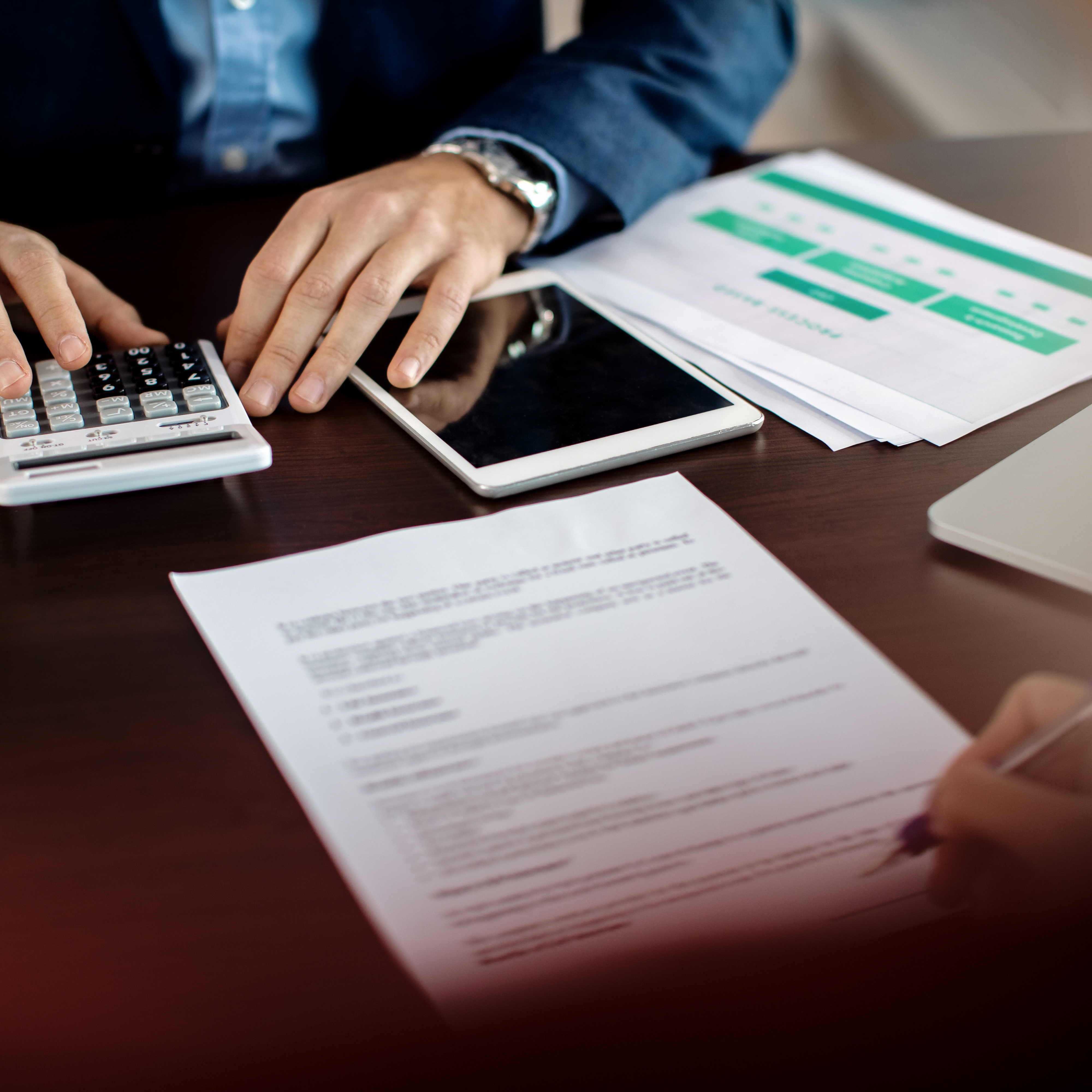 Calculating taxes on a laptop